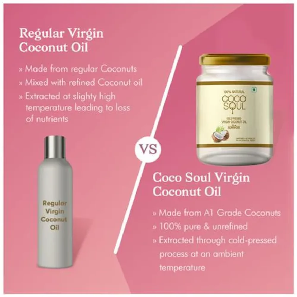 Coco Soul Cold Pressed Natural Virgin Coconut Oil, 500 ml Jar-7.webp